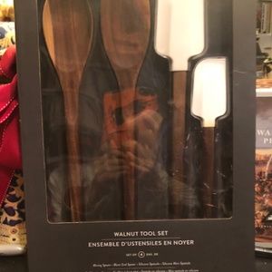 WILLIAMS-SONOMA Walnut Kitchen Tools, Set of 4 NWT